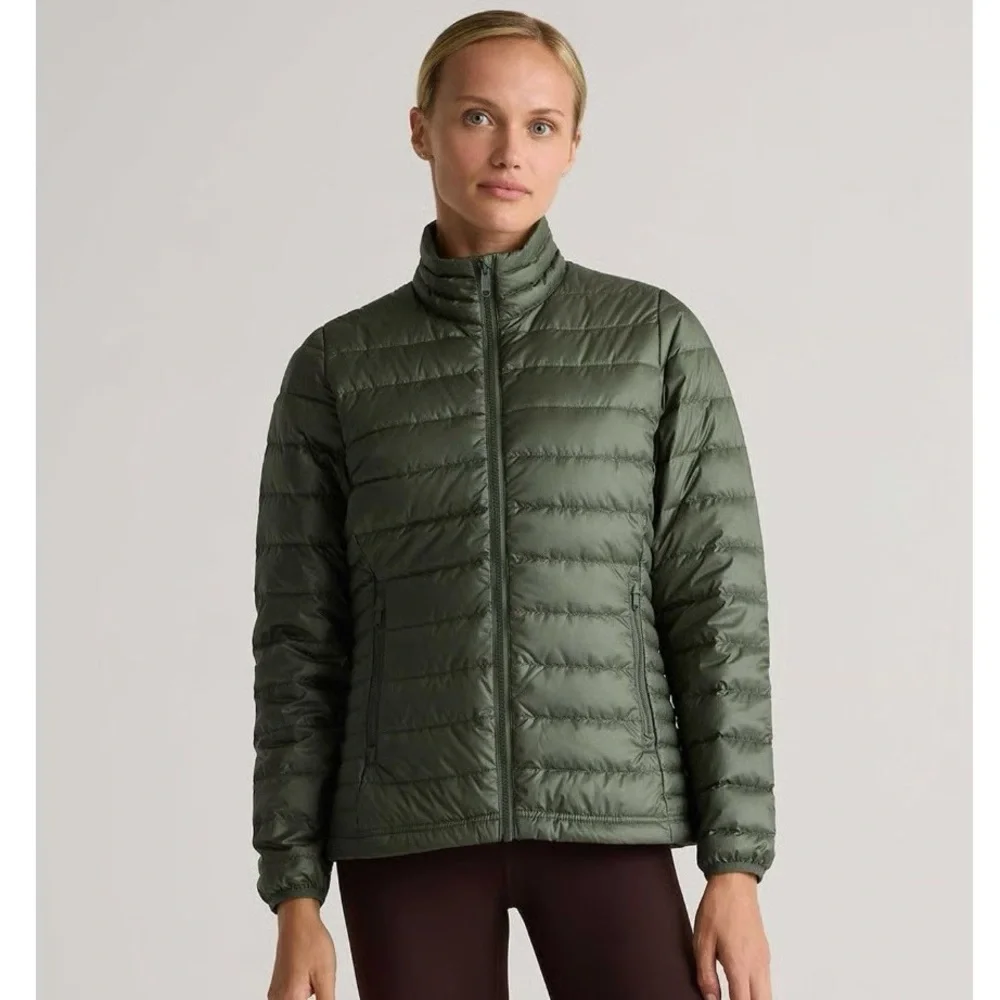 Quince Women's Lightweight Packable Down Puffer Jacket Loden Sz M - Picture 1 of 9